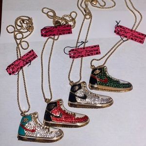 Betsey Johnson Nike shoe necklace lot new